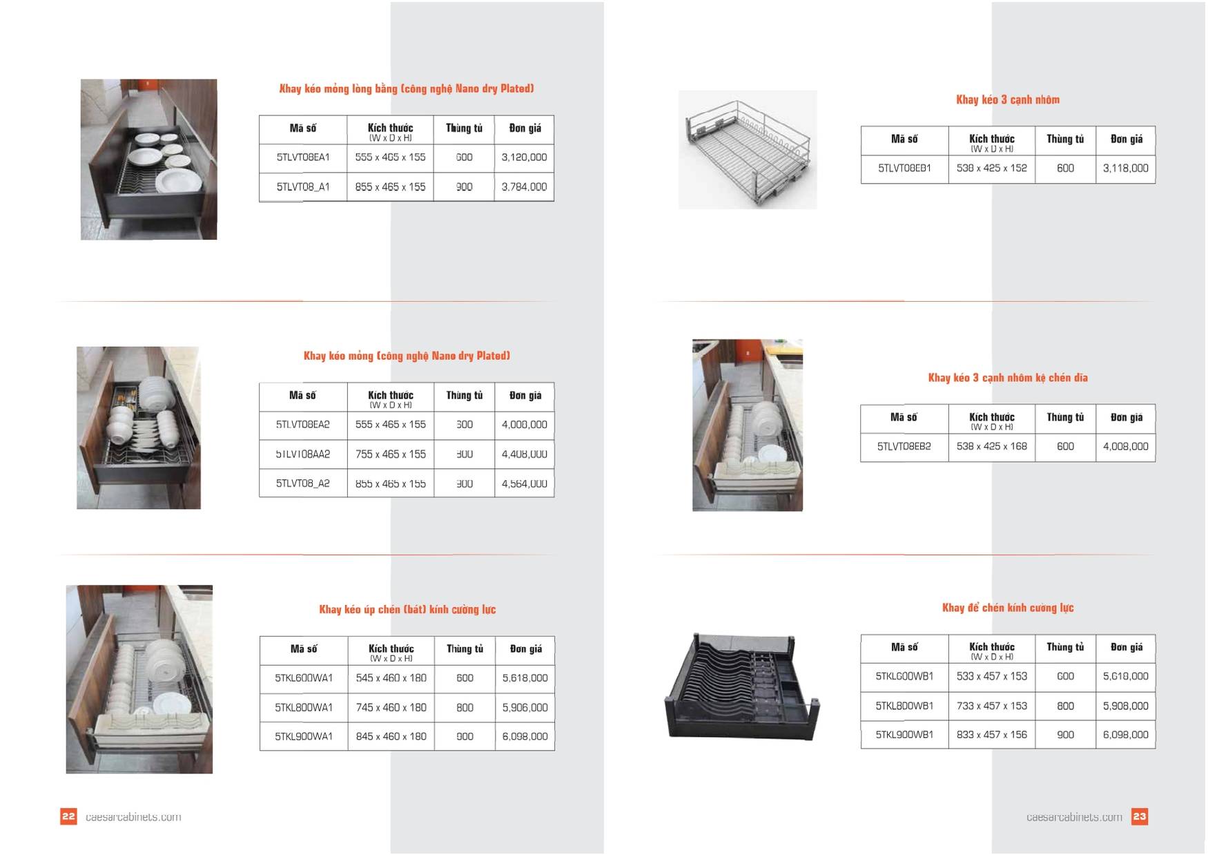 Tủ bếp CAESAR Bảng giá và Catalogue mới nhất 2025 /Page 11